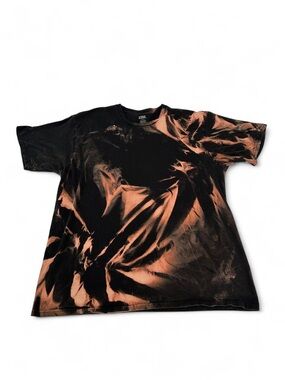 black tie dye cotton t shirt fits 2XL